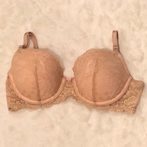 EUC- Victoria’s Secret Angels Nude Lace Bra In 34C